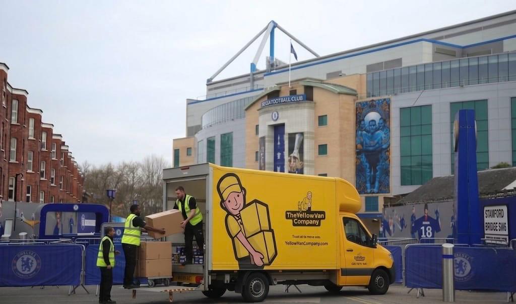 Yellow Van Company team at Chelsea FC Stamford Bridge in Fulham &mdash; family-run removals firm serving SW6, SW10 and South West London since 2011